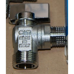 Διακόπτης γωνιακός πλυντηρίου  1/2" x 3/4" από χάλυβα, χρώμα: Χρωμέ επιφάνεια: Γυαλιστερή Διακόπτες, Κάνουλες