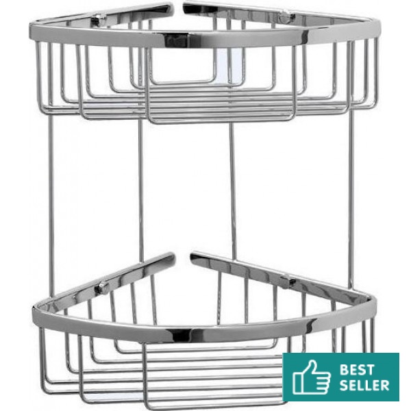 Sponge box material: Brass Corner mounted Double 29x21x29cm, color: Chrome surface: Glossy Shower baskets