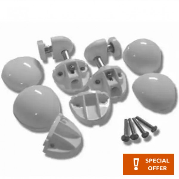 Hinges (Cabin connection set) material: Plastic, color: White Shower joints