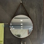 Καθρέπτης, σχήμα: Στρογγυλό 60x60 από κρύσταλλο με ζώνη, χρώμα: Καφέ Καθρέπτες μπάνιου Καθρέπτης, σχήμα: Στρογγυλό 60x60 από κρύσταλλο με ζώνη, χρώμα: Καφέ Καθρέπτες μπάνιου