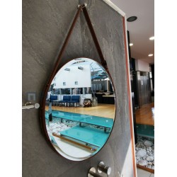 Bathroom mirror, shape: Round 60x60 material: Crystal, color: Brown Mirrors