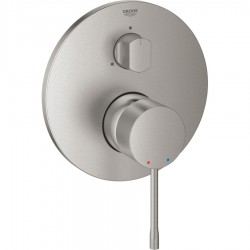 Shower tap Wall-mounted external part 3 way material: Brass mixer With plate without hand shower, hose and holder supersteel, color: Chrome surface: Brushed