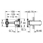Wash basin tap Wall-mounted - concealed part mixer Wash basin tap Wall-mounted - concealed part mixer