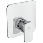 Shower tap Wall-mounted external part 1 way material: Brass mixer With plate without hand shower, hose and holder Temperature limiter, color: Chrome surface: Glossy Shower tap Wall-mounted external part 1 way material: Brass mixer With plate without hand shower, hose and holder Temperature limiter, color: Chrome surface: Glossy