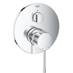 Shower tap Wall-mounted external part 3 way material: Brass mixer With plate without hand shower, hose and holder, color: Chrome surface: Glossy