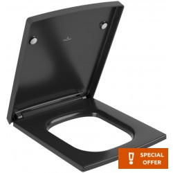 Toilet-seat soft closing, style: Wrapover Ebony Ceramic Plus, color: Black Toilet seats & covers