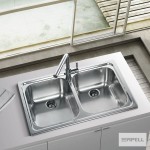 Νεροχύτης ανοξείδωτος 79x50 από inox επιφάνεια: Λεία ματ χωρίς πάγκο ένθετος 2 γούρνες, χρώμα: Χρωμέ Ανοξείδωτοι