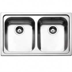 Sink Stainless (Steel) 79x50 material: Inox surface: Matt free nested 2 cabinet, color: Chrome Stainless steel