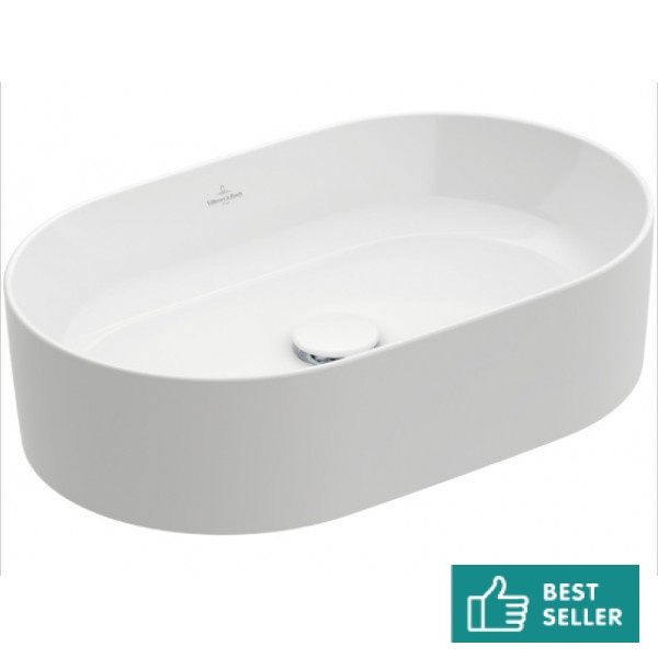 Νιπτήρας ελευθέρας τοποθέτησης 56x36x14,5 από πορσελάνη χωρίς οπή  χωρίς υπερχείλιση, χρώμα: Λευκό επιφάνεια: Γυαλιστερή Ελευθέρας τοποθέτησης