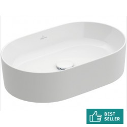 Νιπτήρας ελευθέρας τοποθέτησης 56x36x14,5 από πορσελάνη χωρίς οπή  χωρίς υπερχείλιση, χρώμα: Λευκό επιφάνεια: Γυαλιστερή