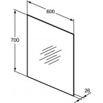 Bathroom mirror, shape: Rectangle 60x70 material: Crystal 30 watt, color: No color Mirrors Bathroom mirror, shape: Rectangle 60x70 material: Crystal 30 watt, color: No color Mirrors