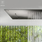Κεφαλή ντους οροφής 50x50 από inox 2 ροών βροχή ή καταρράκτης, χρώμα: Χρωμέ επιφάνεια: Γυαλιστερή Κεφαλές ντους