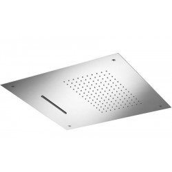 Κεφαλή ντους οροφής 50x50 από inox 2 ροών βροχή ή καταρράκτης, χρώμα: Χρωμέ επιφάνεια: Γυαλιστερή Κεφαλές ντους