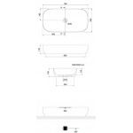 Νιπτήρας ελευθέρας τοποθέτησης 76x39x14 από πορσελάνη χωρίς οπή  χωρίς υπερχείλιση, χρώμα: Λευκό επιφάνεια: Ματ Ελευθέρας τοποθέτησης