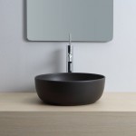 Washbasin Free standing 39x39x14 material: Porcelain Without hole Without overflow, color: Black surface: Matt Free standing Washbasin Free standing 39x39x14 material: Porcelain Without hole Without overflow, color: Black surface: Matt Free standing