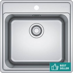 Νεροχύτης ανοξείδωτος 51x51 από inox επιφάνεια: Λεία ματ χωρίς πάγκο ένθετος 1 γούρνα, χρώμα: Χρωμέ Ανοξείδωτοι