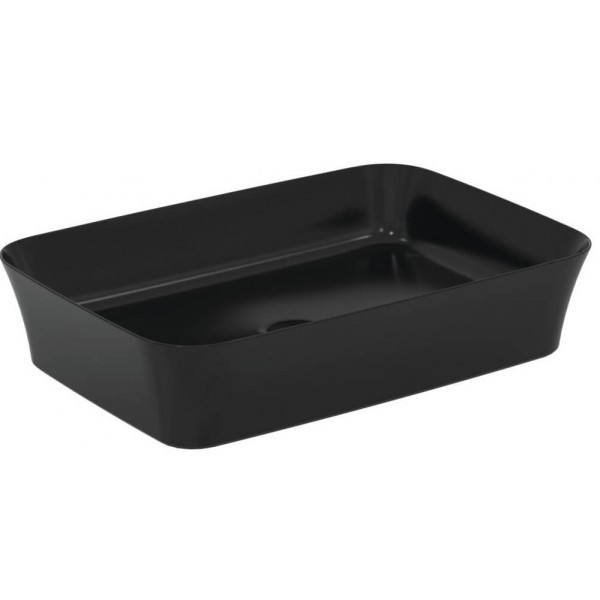 Washbasin Free standing 55x38x12,5 material: Porcelain Without hole Without overflow Black Matt, color: Black surface: Matt Free standing