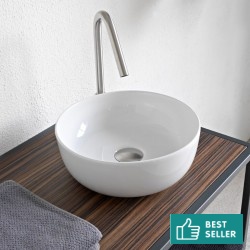 Νιπτήρας ελευθέρας τοποθέτησης 33x33x12,5 από πορσελάνη χωρίς οπή  χωρίς υπερχείλιση glossy, χρώμα: Λευκό επιφάνεια: Γυαλιστερή
