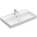 Washbasin Wall-mounted 80x47x8,5 White Alpin, no pedestal With 1 bowl With hole in the middle material: Porcelain, color: White surface: Glossy Wall-mounted