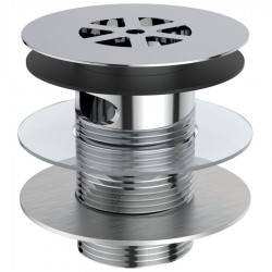 Waste Valve for wash basin, 1 1/4" Without overflow material: Brass surface: Glossy, color: Chrome Waste overflows