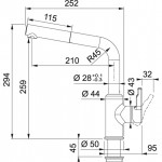 Kitchen tap Deck-mounted material: Brass with shower, color: Chrome surface: Glossy Deck-mounted Kitchen tap Deck-mounted material: Brass with shower, color: Chrome surface: Glossy Deck-mounted