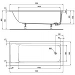 Bathtub Rectangular 180x80 material: Acrylic, color: White no grab bars surface: Glossy Rectangular