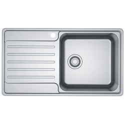 Νεροχύτης ανοξείδωτος 86x48 από inox επιφάνεια: Λεία ματ με πάγκο αριστερά ένθετος 1 γούρνα, χρώμα: Χρωμέ Ανοξείδωτοι