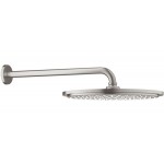 Shower head Wall-mounted 31x31 material: Brass, style: 1 spray Supersteel, color: Chrome surface: Brushed Overhead showers