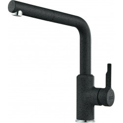 Kitchen tap Deck-mounted material: Brass with shower L - spout, color: Black surface: Matt Deck-mounted