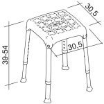 Bath stool 30,5x30,5x(39-54) material: Bakelite, color: White surface: Matt Shower seats