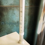 Bath stool 30,5x30,5x(39-54) material: Bakelite, color: White surface: Matt Shower seats