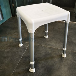 Σκαμπό από βακελίτη ρυθμιζόμενου ύψους, 30,5x30,5x(39-54), χρώμα: Λευκό επιφάνεια: Ματ Καθίσματα μπάνιου