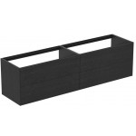 Βάση επίπλου χωρίς νιπτήρα 200x50,5x54 από ξύλο dark walnut επίτοιχου τύπου, χρώμα: Μαύρο Βάσεις επίπλου χωρίς νιπτήρα