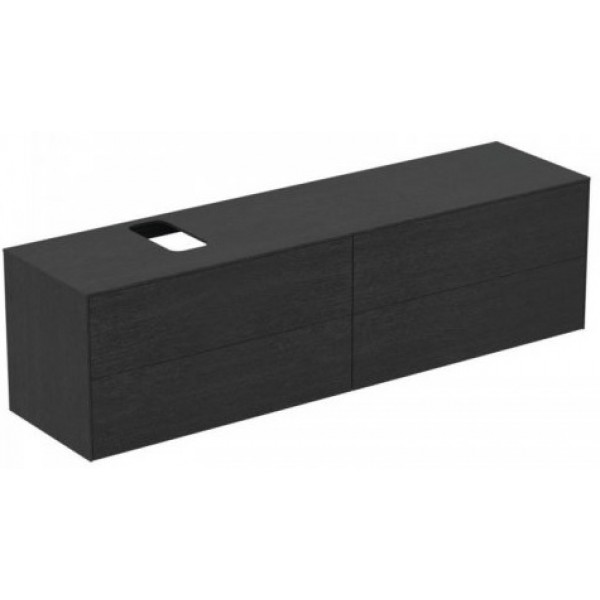 Furniture base without washbasin 200x50,5x55 material: Lacquer wall mounted, color: Black Cabinets without wash basin