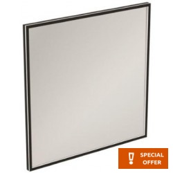 Καθρέπτης, σχήμα: Τετράγωνο 100x100x3,8 από κρύσταλλο Squared Φωτιζόμενος, Led, χρώμα: Μαύρο Καθρέπτες μπάνιου
