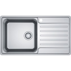 Νεροχύτης ανοξείδωτος 86x48 από inox επιφάνεια: Λεία ματ με πάγκο δεξιά ένθετος 1 γούρνα, χρώμα: Χρωμέ Ανοξείδωτοι