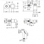 Σύστημα ντους μπιντέ εντοιχιζόμενο κομπλέ αναμεικτικό Flush Mix, inox finish από ορείχαλκο, χρώμα: Χρωμέ επιφάνεια: Βουρτσισμένη Συστήματα ντους μπιντέ εντοιχιζόμενα