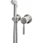 Σύστημα ντους μπιντέ εντοιχιζόμενο κομπλέ αναμεικτικό Flush Mix, inox finish από ορείχαλκο, χρώμα: Χρωμέ επιφάνεια: Βουρτσισμένη Συστήματα ντους μπιντέ εντοιχιζόμενα