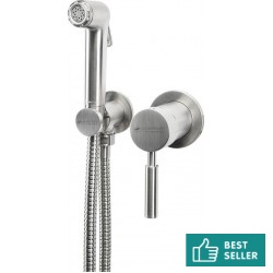 Σύστημα ντους μπιντέ εντοιχιζόμενο κομπλέ αναμεικτικό Flush Mix, inox finish από ορείχαλκο, χρώμα: Χρωμέ επιφάνεια: Βουρτσισμένη Συστήματα ντους μπιντέ εντοιχιζόμενα