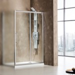 Shower enclosure Linear 130x195 6mm sliding Safe Clean glass surface: Glossy, color: Chrome Linear Shower enclosure Linear 130x195 6mm sliding Safe Clean glass surface: Glossy, color: Chrome Linear