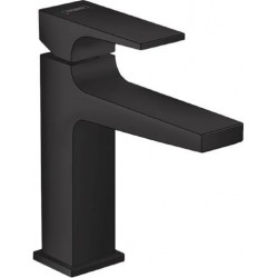 Wash basin tap Deck-mounted material: Brass mixer With push-open waste set Μ size 110, color: Black surface: Matt