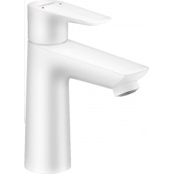 Wash basin tap Deck-mounted material: Brass mixer With pop-up waste set Μ size 110, color: White surface: Matt Deck-mounted