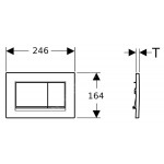 Πλακέτα εντοιχιζόμενου καζανακίου εύκολο καθάρισμα από ABS διπλής ενέργειας μηχανικά, χρώμα: Λευκό επιφάνεια: Ματ Πλακέτες