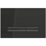 Flush wall plates for concealed cistern Actuation dual flush valve material: Crystal, color: Black surface: Glossy Flush wall plates for concealed cistern Actuation dual flush valve material: Crystal, color: Black surface: Glossy