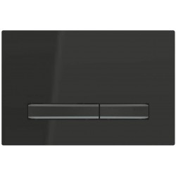 Flush wall plates for concealed cistern Actuation dual flush valve material: Crystal, color: Black surface: Glossy Flush plates