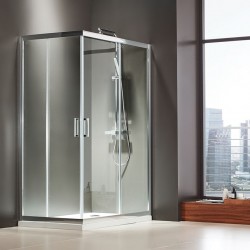 Καμπίνα ντουζιέρας ορθογώνια 120x80x185 6mm συρόμενη Safe Clean glass επιφάνεια: Γυαλιστερή, χρώμα: Χρωμέ Ορθογώνιες