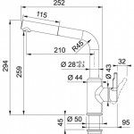 Kitchen tap Deck-mounted material: Brass With Pull-Out Spray 1 jet Polar white, color: White surface: Matt Deck-mounted