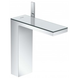 Wash basin tap Deck-mounted for free-standing washbasin material: Brass mixer waterfall (cascatta) With push-open waste set 230, color: Chrome surface: Glossy Deck-mounted