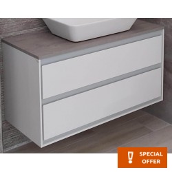 Βάση επίπλου χωρίς νιπτήρα 100x47x55 από λάκα & πάγκος επίτοιχου τύπου, χρώμα: Λευκό Βάσεις επίπλου χωρίς νιπτήρα