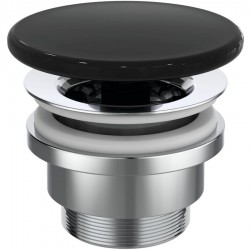 Βαλβίδα νιπτήρα 1/4" συνεχούς ροής Black Gloss με υπερχείλιση / χωρίς υπερχείλιση από πορσελάνη επιφάνεια: Γυαλιστερή, χρώμα: Μαύρο Βαλβίδες